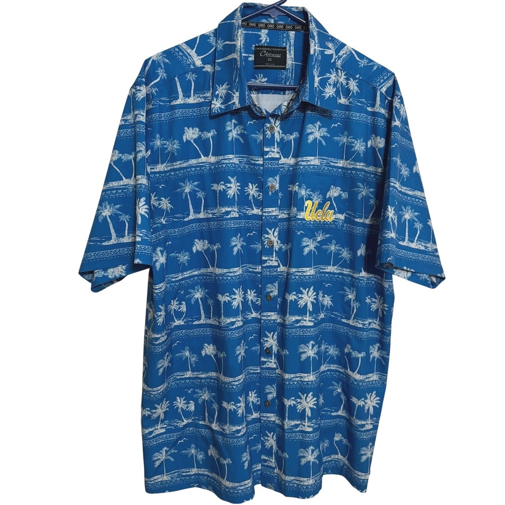 UCLA Bruins Chiliwear‎ Hawaiian Shirt Mens XL floral full graphic Vacation blue